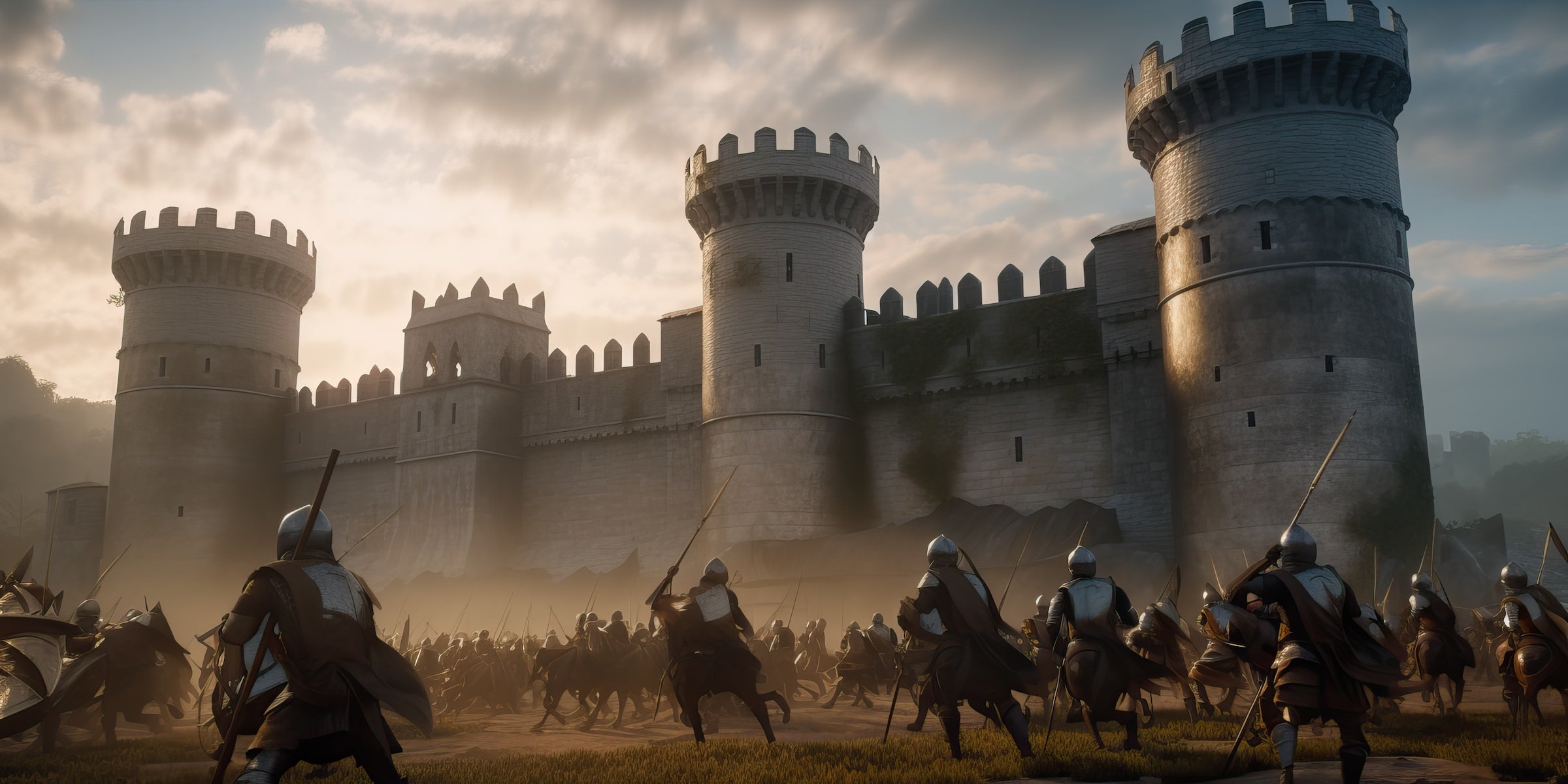Knights storming a castle. Stealth Chess®